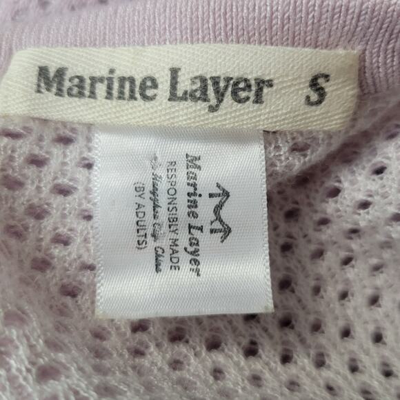 Marine Layer Virginia Sweater Lavender Perforated Size Small - Picture 4 of 8